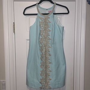 Lilly Pulitzer Pearl Sheath Dress In Whisper Blue Size 4